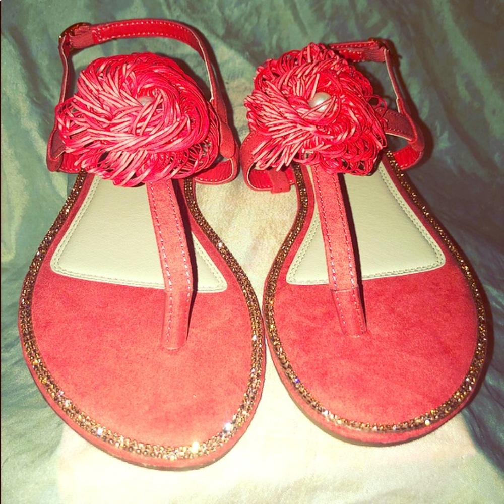🌺Red Diamond Suede Sandals🌺 - Picture 2 of 4